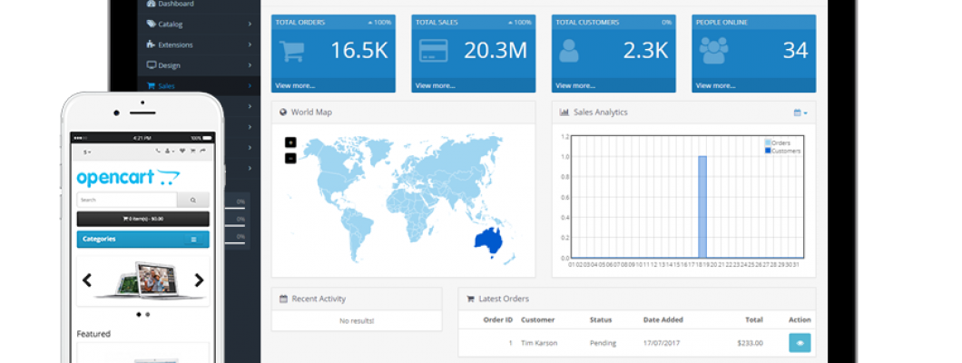 דף ראשי opencart