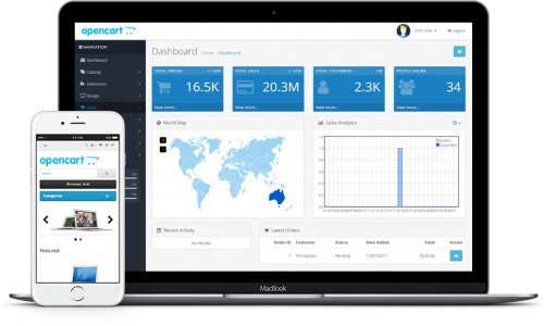 דף ראשי opencart